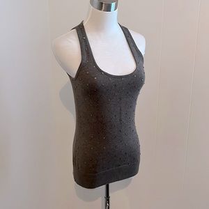 Banana Republic Sexy Beaded Top size Petite XS color Gray Green